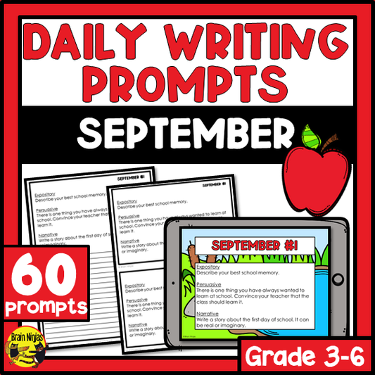 September Monthly Writing Prompts | Paper and Digital