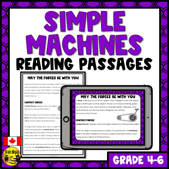 Simple Machines Reading Passages | Paper and Digital