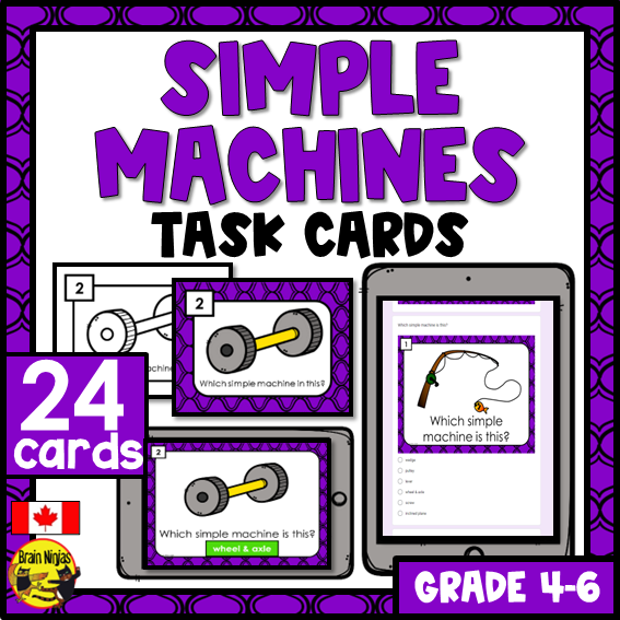 Simple Machines Task Cards | Name the Simple Machine | Paper and Digital