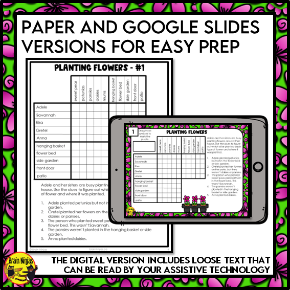 Spring Logic Puzzles | Paper and Digital