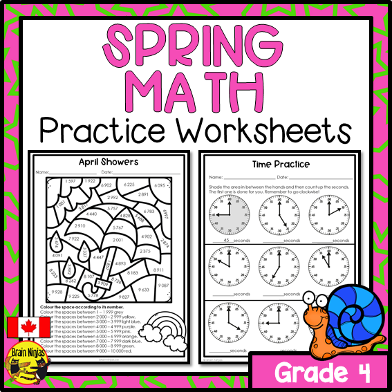 Spring Math Worksheets | Paper | Grade 4