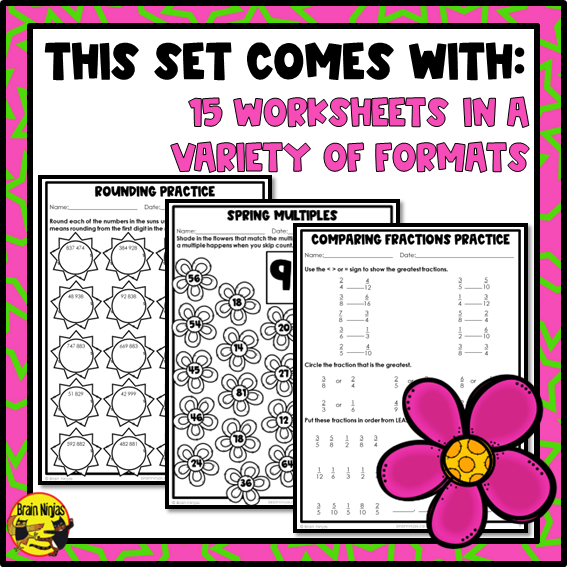 Spring Math Worksheets | Paper | Grade 5