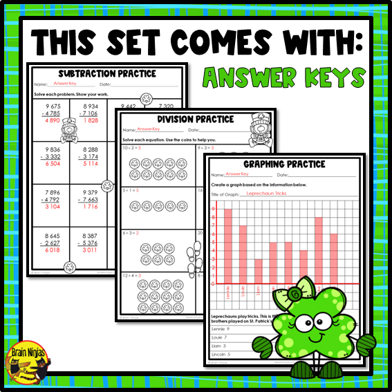 St Patricks Day Math Worksheets | Numbers to 1000 | Paper
