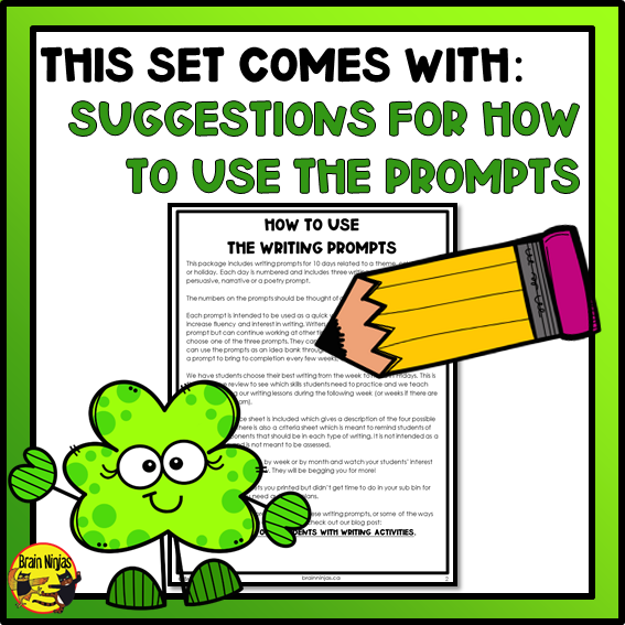 St Patrick's Day Writing Prompts | Paper and Digital
