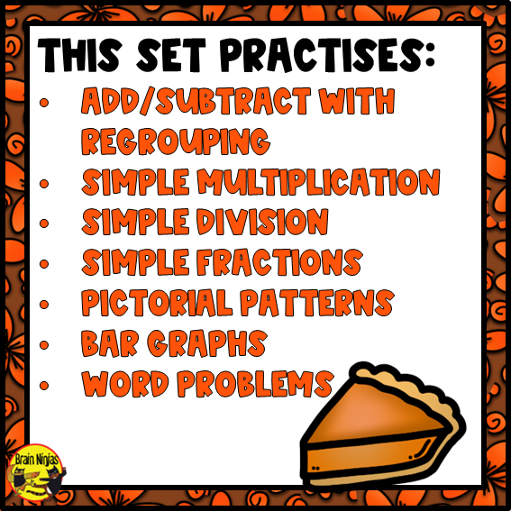 Thanksgiving Math Worksheets | Numbers to 1000 | Paper | Grade 3