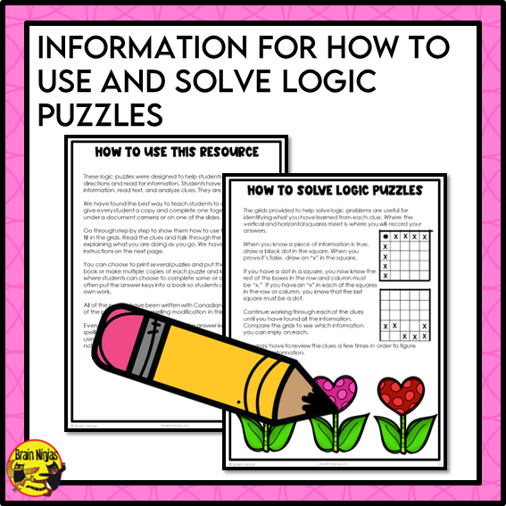 Valentines Day Logic Puzzles | Paper and Digital