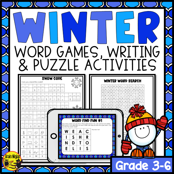 Winter Activities | Word Games | Puzzles | Writing Prompts | Paper and Digital